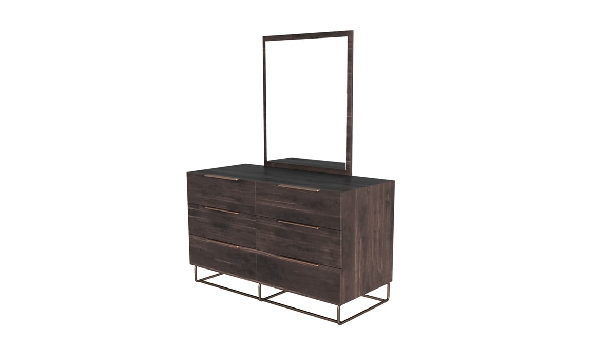 LA Furniture Benzon Italian Modern Dark Rovere Mirror VGACBENZON-MIR Contemporary Style by Vig Furnitrue Number 74165A Catch Home Goods