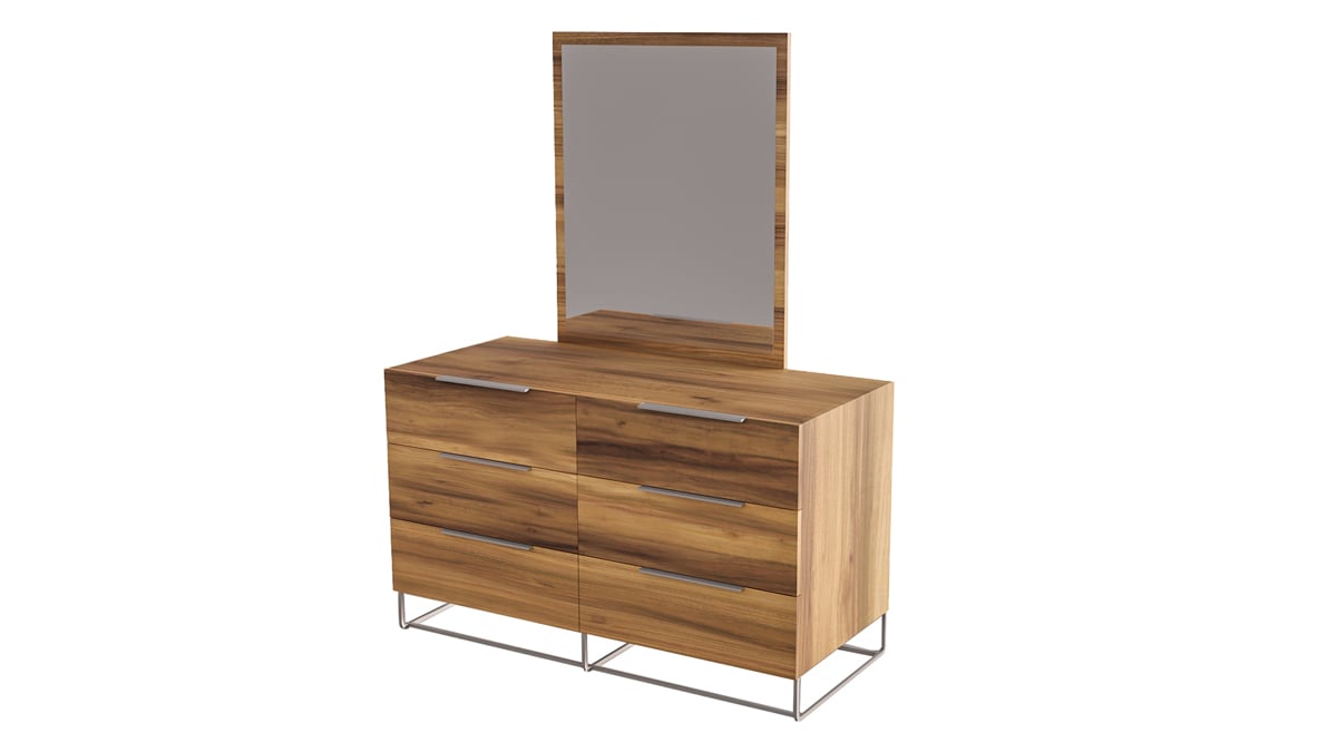 LA Furniture Lorenzo Italian Modern Light Oak Mirror VGACLORENZO-MIR Contemporary Style by Vig Furnitrue Number 74161A Catch Home Goods