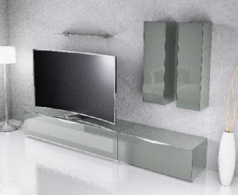 LA Furniture Modena Grey Entertainment Center with LED Lighting VGMUMO204-GR Contemporary Style by Vig Furnitrue Number 16044 Catch Home Goods