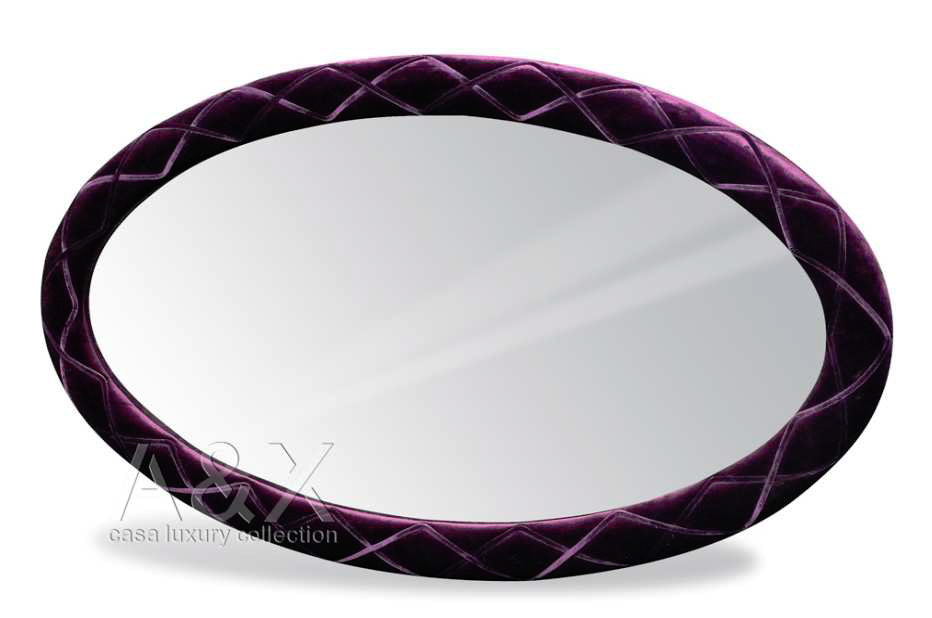 LA Furniture Palace Purple Fabric Oval Mirror VGUNAW428-140 Contemporary Style by Vig Furnitrue Number 13563 Catch Home Goods