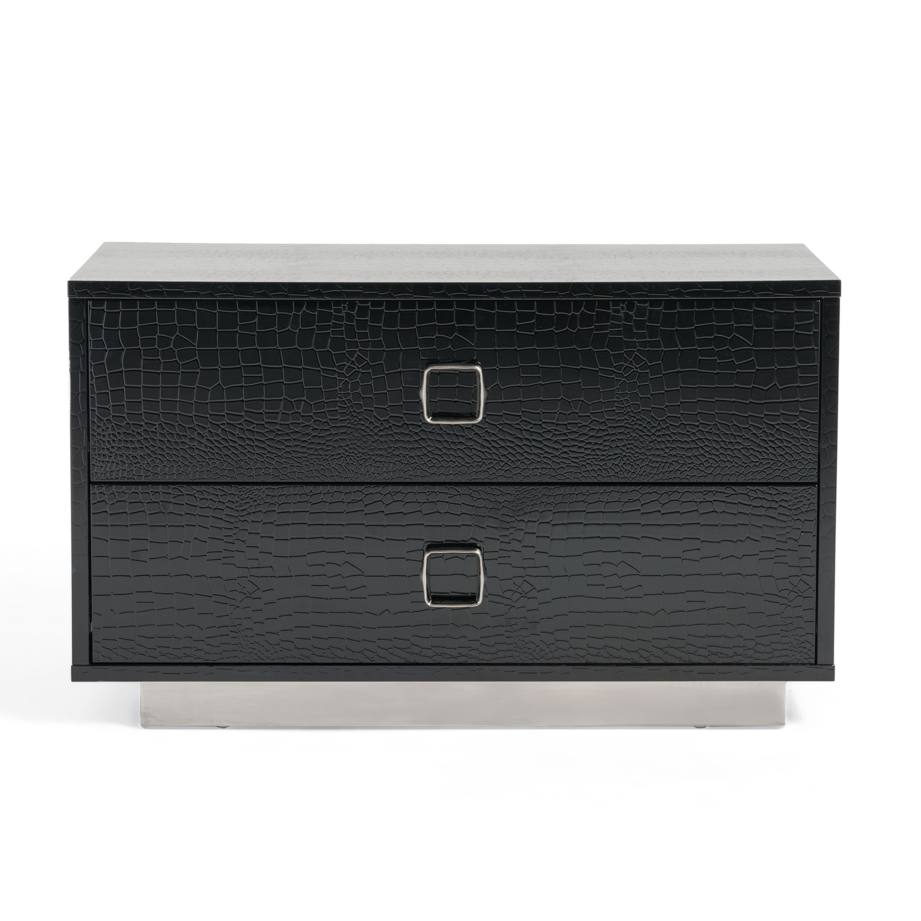 LA Furniture Victoria Modern Black Crocodile Nightstand VGUNAW324-80-BLK Contemporary Style by Vig Furnitrue Number 16933 Catch Home Goods