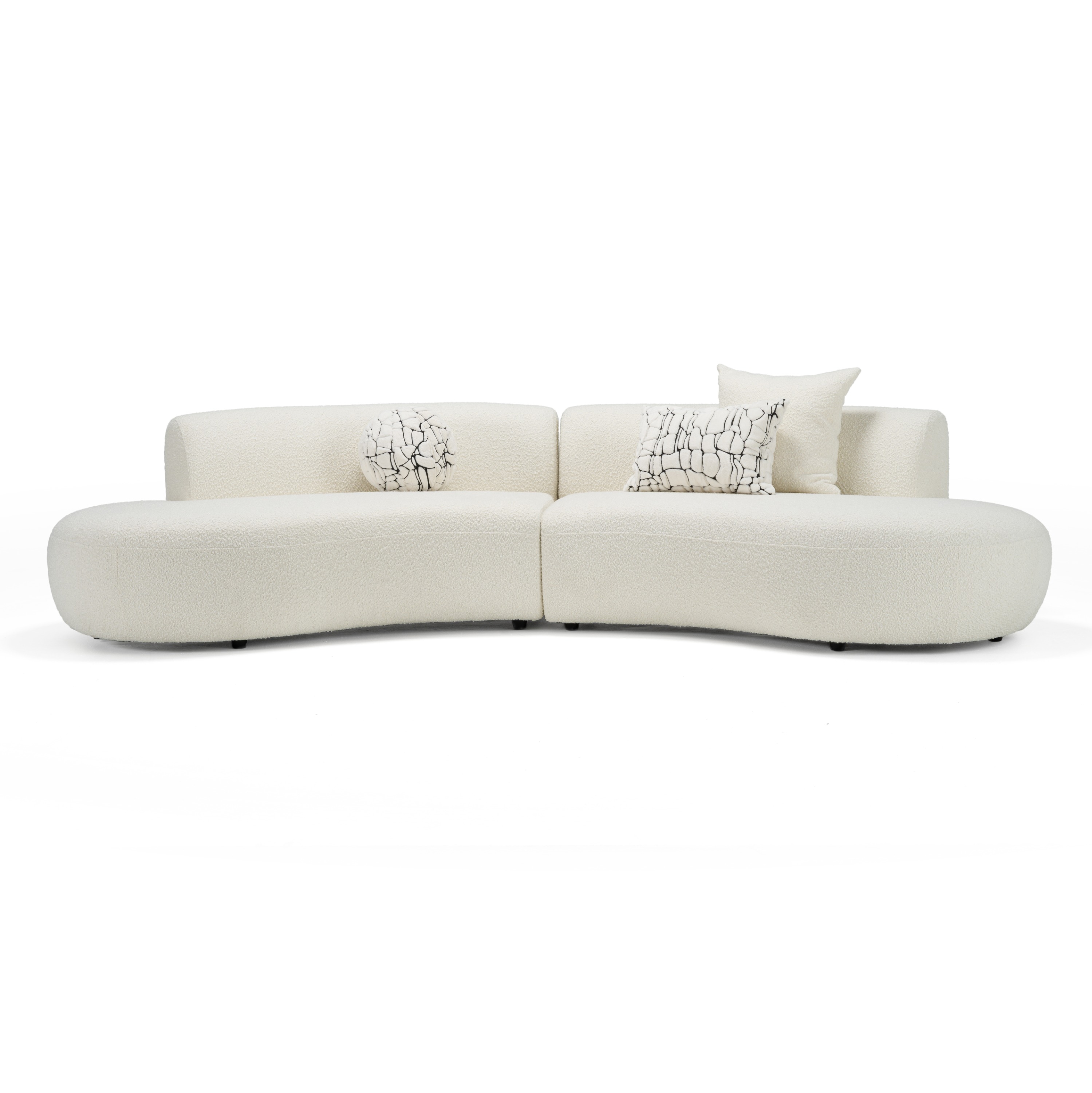 LA Furniture Weldon Modern Cream Fabric Curved Sectional Sofa VGOD-ZW-24024-CRM Contemporary Style by Vig Furnitrue Number 82916|82916A Catch Home Goods