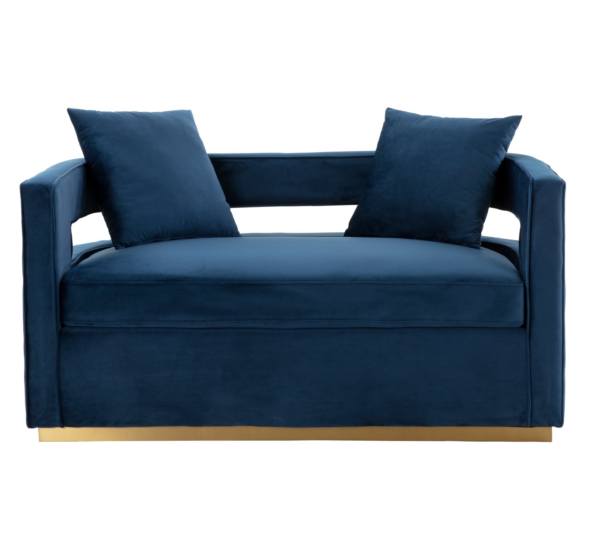 LA Furniture Wells Modern Blue Velvet Loveseat VGRHSF-515-BL-L Contemporary Style by Vig Furnitrue Number 79138 Catch Home Goods