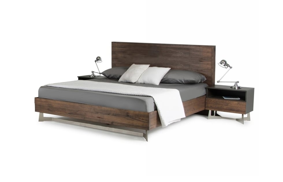 LA Furniture Queen Wharton Modern Dark Aged Oak Bed VGEDWHARTON-BED-Q Contemporary Style by Vig Furnitrue Number 72416A Catch Home Goods