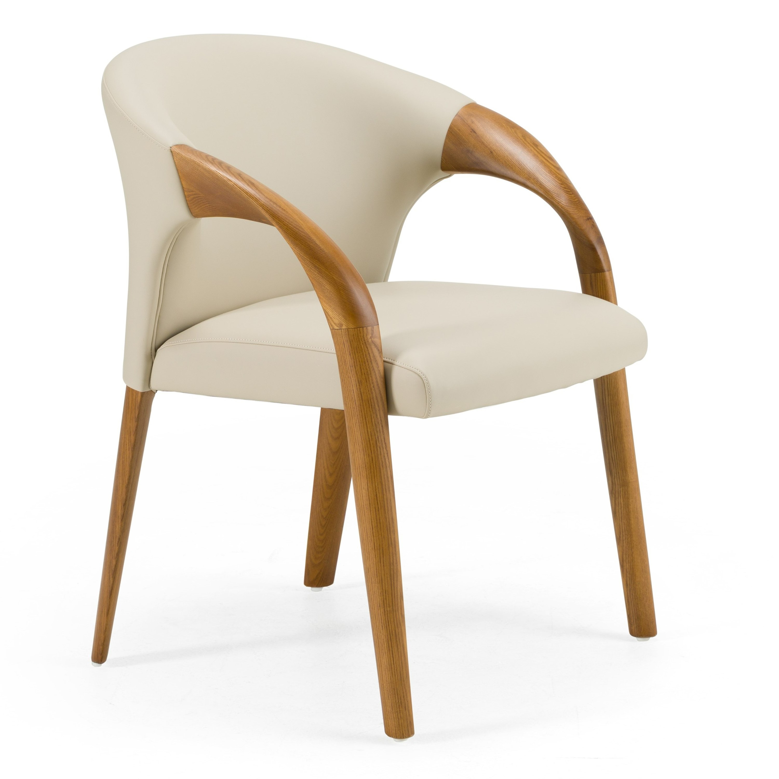 LA Furniture Wynetta Mid-Century Modern Grey Vegan Leather + Walnut Dining Chair VGCSACH-19075-WAL Contemporary Style by Vig Furnitrue Number 82242 Catch Home Goods