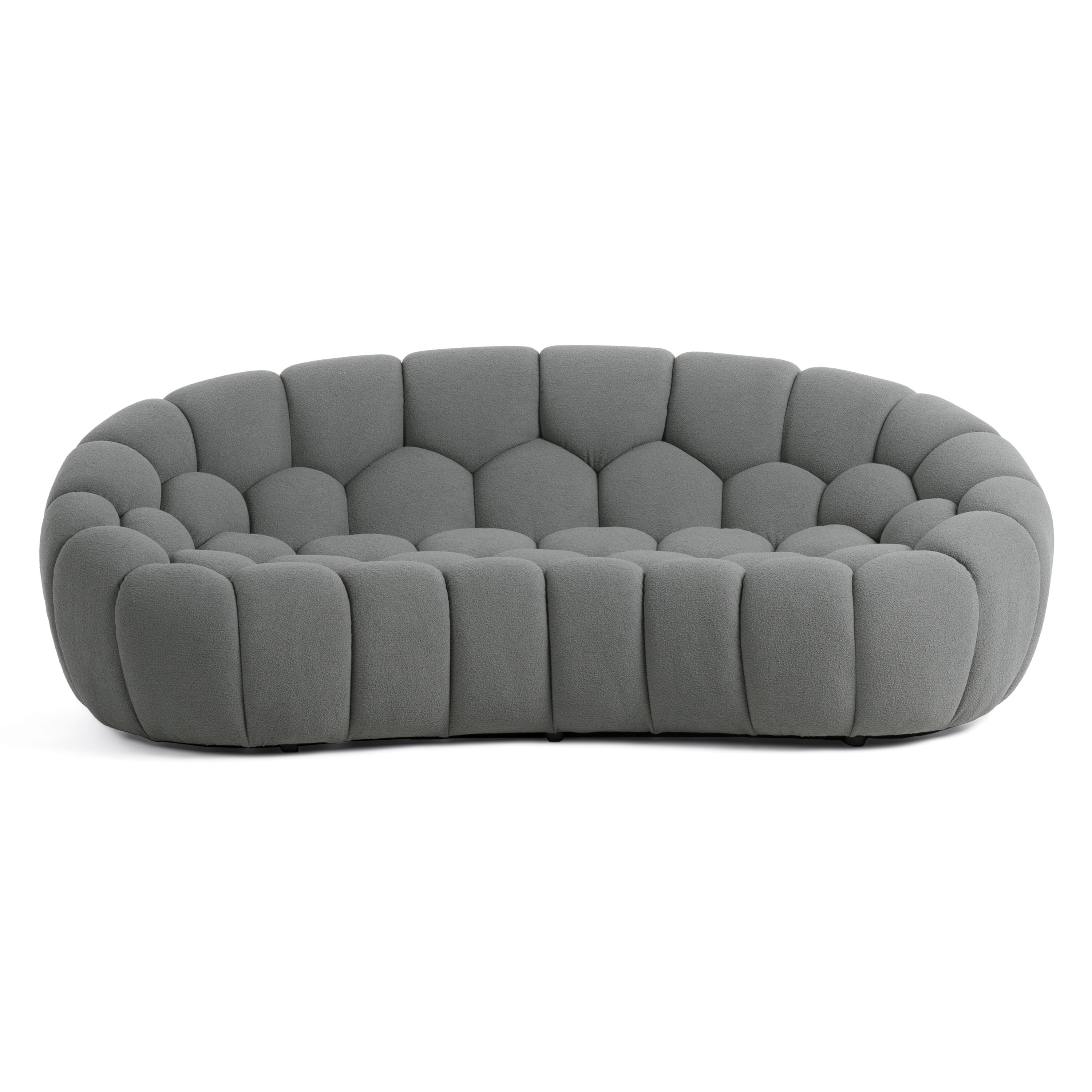 LA Furniture Yolonda Modern Curved Light Grey Fabric Loveseat VGEV2126C-LOVE-C-07 Contemporary Style by Vig Furnitrue Number 81392 Catch Home Goods
